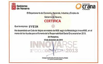 Uvesa Plant (Tudela) reconnue pour sa RSE en Navarre