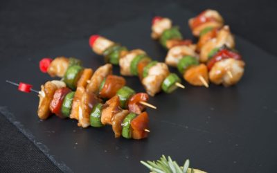 Brocheta de pollo a la barbacoa