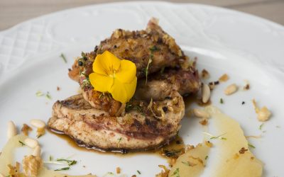 Receta: Solomillitos de pollo y paté con reducción de Pedro Ximenez y compota de manzana