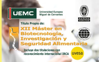 Grupo Uvesa collaborates with the European University Miguel de Cervantes de Valladolid in the XII Master in Biotechnology, Research and Food Safety