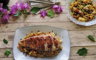 Cous Cous de coliflor con pollo y verduras al curry