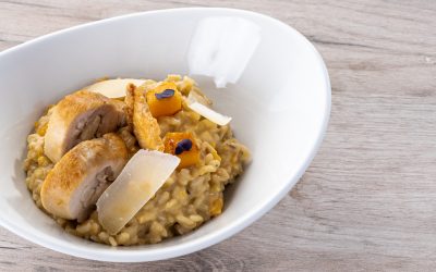 Receta: Arroz cremoso de pollo y setas
