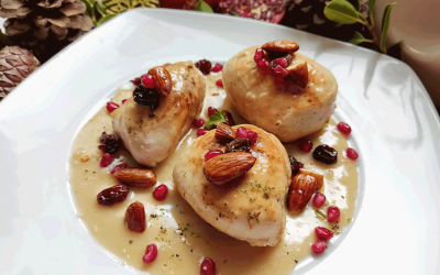 Receta Navidad: Medallones de pechuga de pollo con salsa cremosa de almendras
